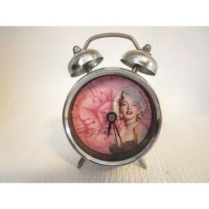 Marilyn Monroe Retro Style Metal Footed Double Bell 2.75" Small Alarm Clock 2007